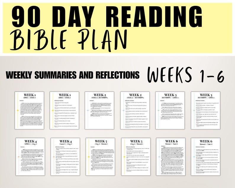 90 Day Bible Reading Plan PDF With Chapter Summaries, Reflections