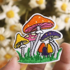 mushroom patch, fungus patch, iron on patch, embroidered patch, funny patch, aesthetic patch, gorgeous patch, applique