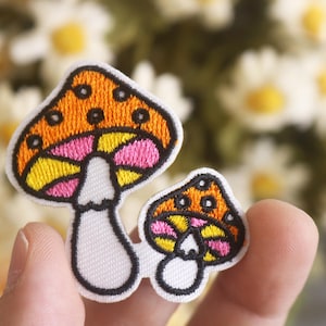 mushrooms patch, iron on patch, embroidered patch, funny patch, aesthetic patch, gorgeous patch, applique