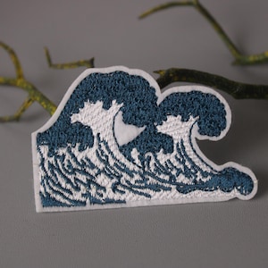 sea wave patch, wave patch, iron on patch, stick on patch, embroidered patch, funny patch, aesthetic patch, gorgeous patch