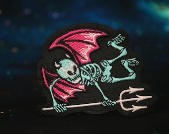 demon patch, devil angel patch, for Halloween, iron on patch, gorgeous patch, embroidered patch, funny patch, aesthetic patch,