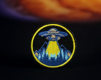 UFO patch, Alien patch, iron on patch, stick on patch, embroidered patch, funny patch, aesthetic patch, gorgeous patch