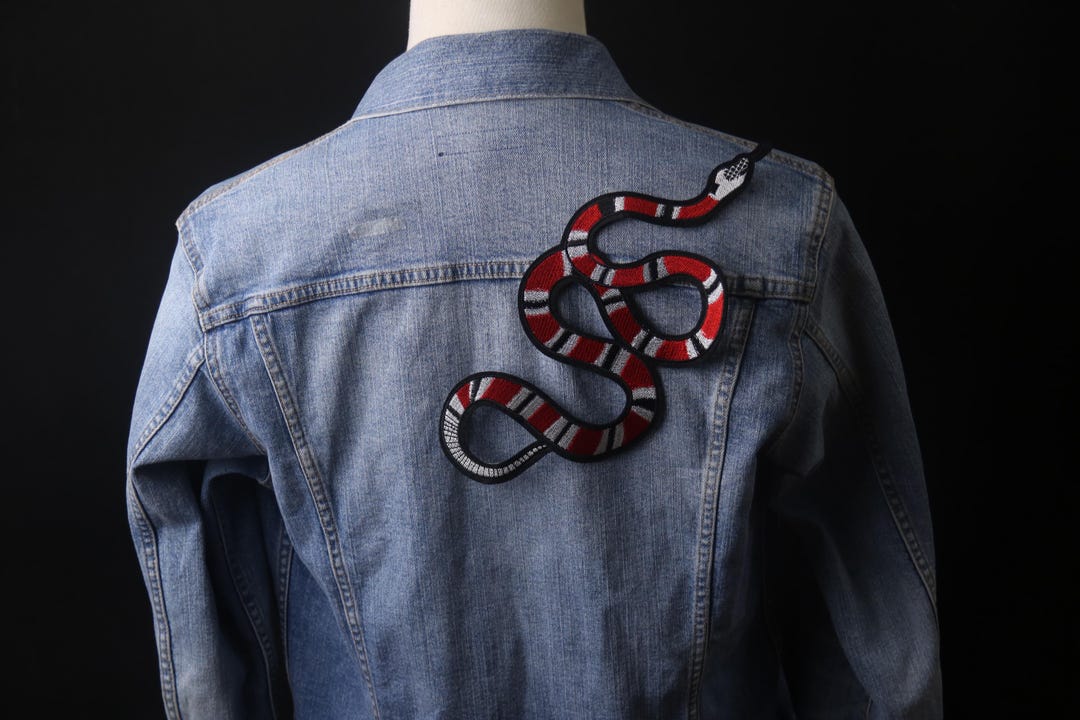 Large Red Snake Patch, Iron on Patch, Embroidered Patch, Funny Patch ...