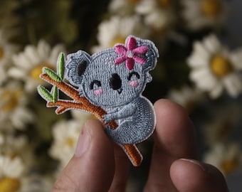 cute koala patch, animal patch, iron on patch, stick on patch, embroidered patch, funny patch, aesthetic patch, gorgeous patch