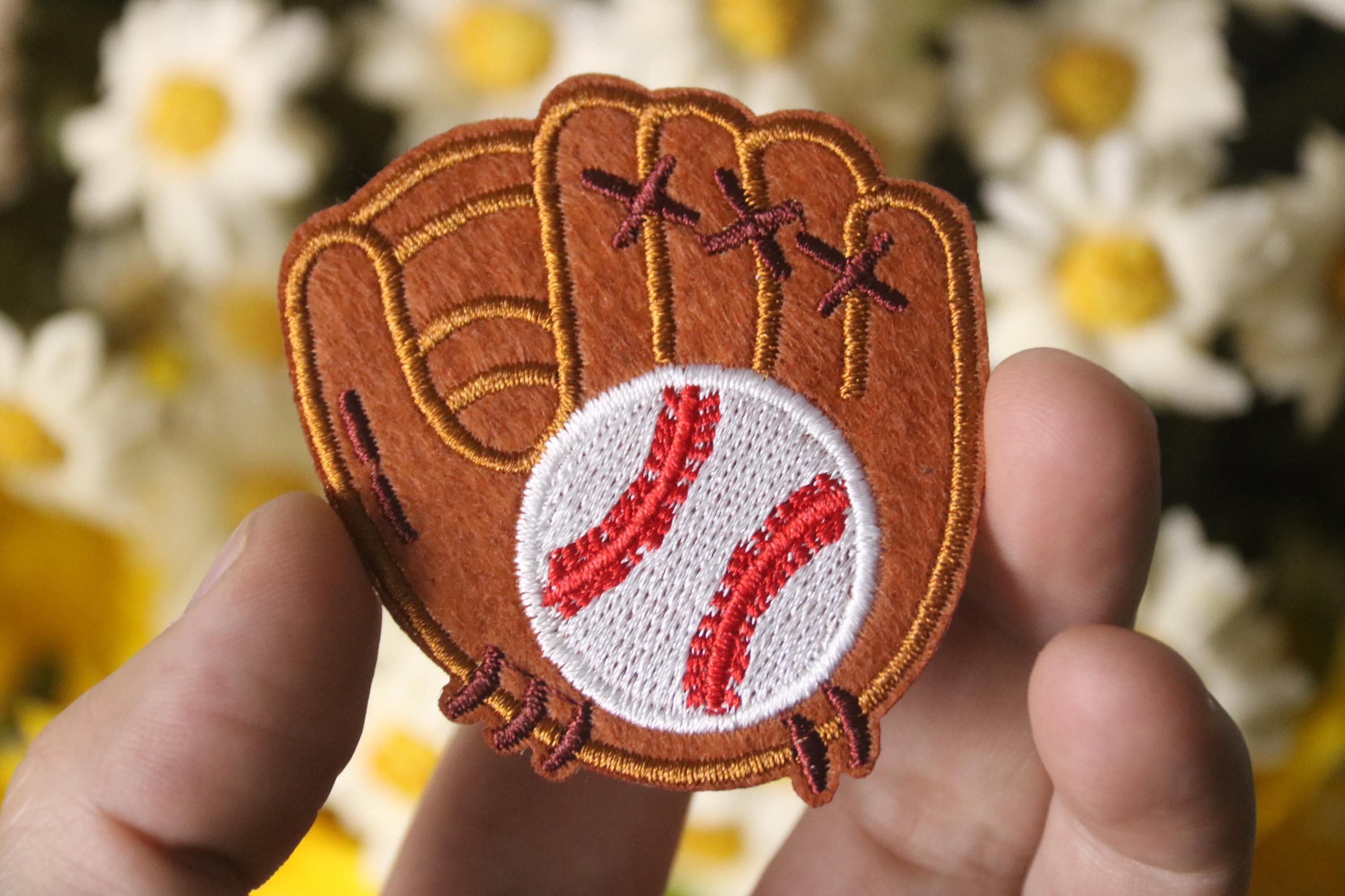 baseball mitt and ball patch, baseball patch, iron on patch, embroidered patch, funny patch, aesthetic patch, gorgeous patch, applique