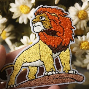 lion patch, iron on patch, stick on patch, embroidered patch, funny patch, aesthetic patch, gorgeous patch