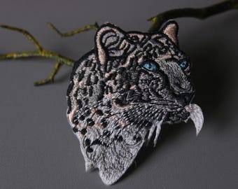 leopard patch, clouded leopard patch,  iron on patch, stick on patch, embroidered patch, funny patch, aesthetic patch, gorgeous patch