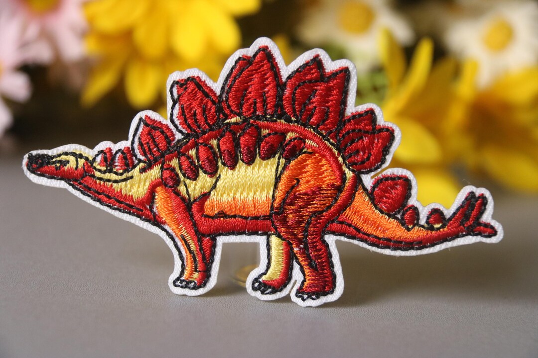 Stegosaurus Patch, Dinosaur Patch, Iron on Patch, Embroidered Patch ...