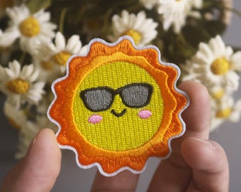 remendo de sol, remendo de sol cômico, fofo, remendo de passar, remendo bordado, remendo engraçado, remendo estético, remendo lindo, aplique