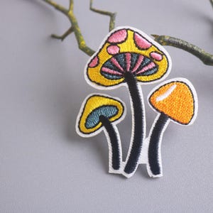 mushrooms patch, poison mushrooms, iron on patch, embroidered patch, funny patch, aesthetic patch, gorgeous patch, applique