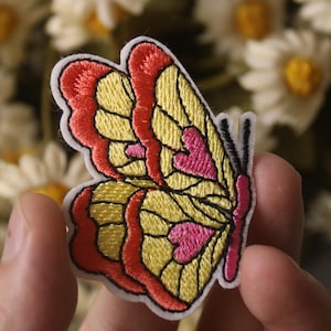 prachtige vlinderpatch, insect, opstrijkbare patch, zelfklevende patch, geborduurde patch, grappige patch, esthetische patch, prachtige patch