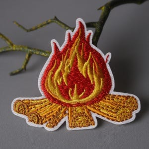 campfire patch, outdoor patch, camping, iron on patch, stick on patch, embroidered patch, funny patch, aesthetic patch, gorgeous patch