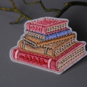 Books Patch, Reading Patch, Iron on Patch, Stick on Patch, Embroidered ...
