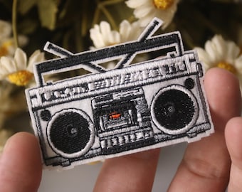 the vintage radio patch, iron on patch, stick on patch, embroidered patch, funny patch, aesthetic patch, gorgeous patch