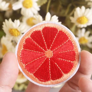 blood orange patch, orange patch, fruit, iron on patch, embroidered patch, funny patch, aesthetic patch, gorgeous patch, applique