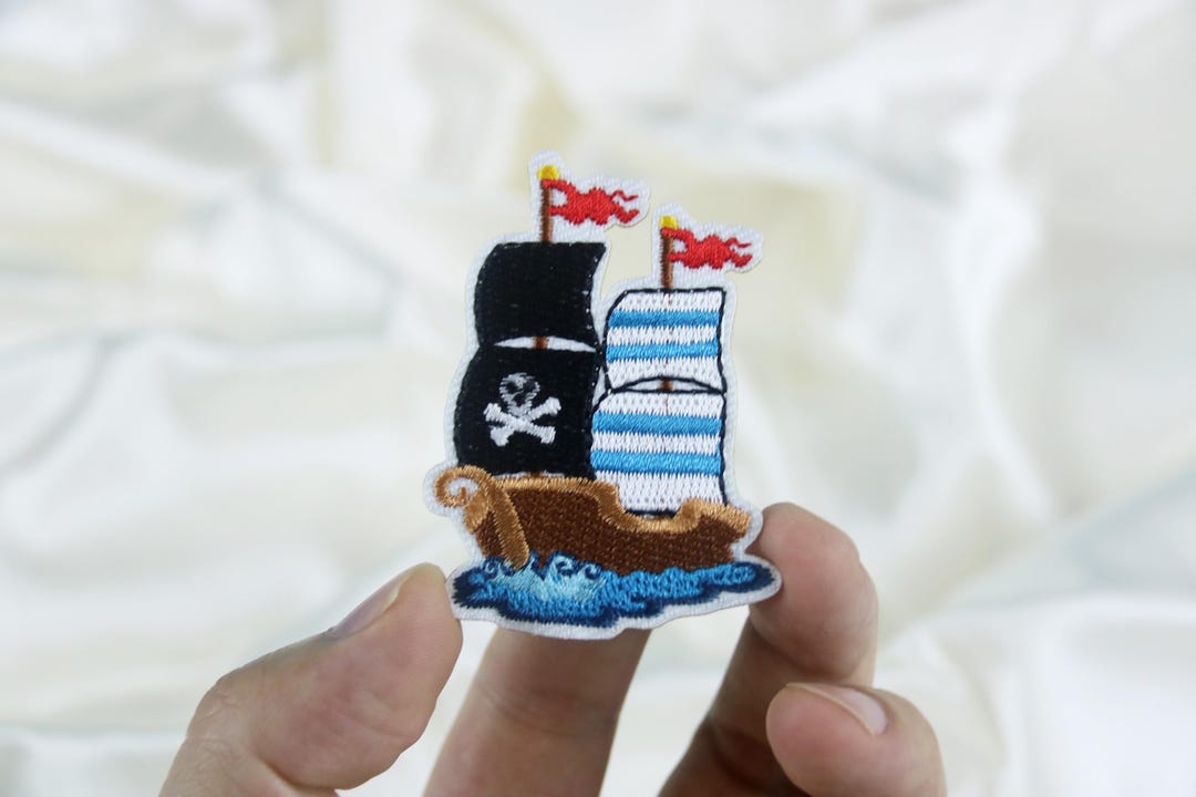 Pirate Ship Patch, Adventure, Iron on Patch, Stick on Patch ...