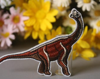 brachiosaurus patch, dinosaur patch, iron on patch, embroidered patch, funny patch, aesthetic patch, gorgeous patch, applique
