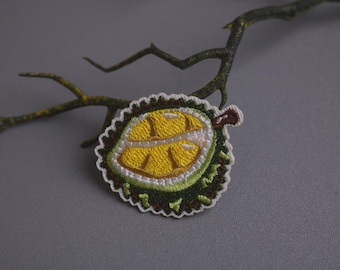 patch de durian, patch de fruits, écusson thermocollant, écusson brodé, écusson amusant, écusson esthétique, écusson magnifique, applique
