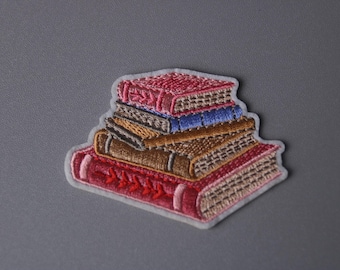 Bücher Aufnäher, Lesepatch, Aufnäher zum Aufbügeln, Bügelbild, lustiger Aufnäher, ästhetischer Aufnäher, wunderschöner Aufnäher