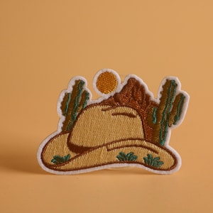 cowboy hat patch, western patch, cowboy, iron on patch, embroidered patch, funny patch, aesthetic patch, gorgeous patch, applique