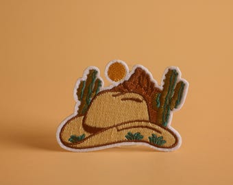 cowboy hat patch, western patch, cowboy, iron on patch, embroidered patch, funny patch, aesthetic patch, gorgeous patch, applique