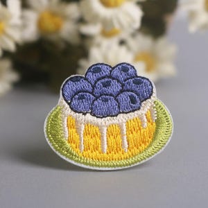 blueberry cake patch, Pudding patch, cake, iron on patch, embroidered patch, funny patch, aesthetic patch, gorgeous patch, applique