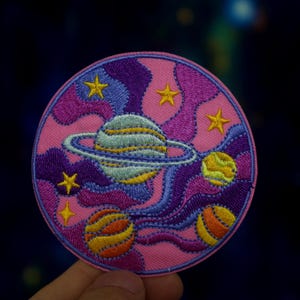galaxy patch, planets patch, space patch, iron on patch, embroidered patch, funny patch, aesthetic patch, gorgeous patch, applique
