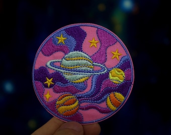 galaxy patch, planets patch, space patch, iron on patch, embroidered patch, funny patch, aesthetic patch, gorgeous patch, applique