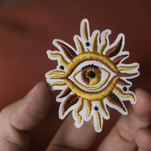 Bohemia sun eye patch, evil eye patch, iron on patch, stick on patch, embroidered patch, funny patch, aesthetic patch, gorgeous patch