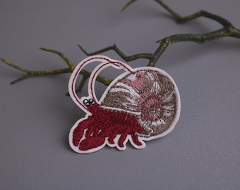 heremietkreeft patch, krab patch, opstrijkbare patch, geborduurde patch, grappige patch, esthetische patch, prachtige patch, stoffen