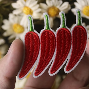 red peppers patch, chili patch, iron on patch, stick on patch, embroidered patch, funny patch, aesthetic patch, gorgeous patch