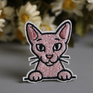 Sphynx Patch, Katzen Aufnäher, Kitty Patch, Aufnäher zum Aufbügeln, gestickter Patch, lustiger Patch, ästhetischer Patch, wunderschöner Patch, Applikation