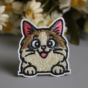 Ragdoll Cat patch, kitty patch, cat, iron on patch, embroidered patch, funny patch, aesthetic patch, gorgeous patch, applique