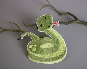 cobra snake patch, green snake patch, iron on patch, embroidered patch, funny patch, aesthetic patch, gorgeous patch, applique
