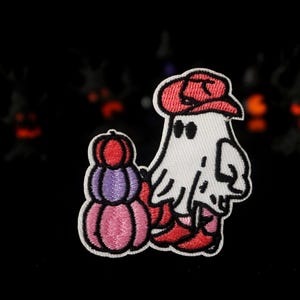 ghost patch, pumpkin patch, for Halloween patch, iron on patch, embroidered patch, funny patch, aesthetic patch, gorgeous patch, applique