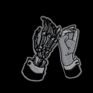 make adeal with demon patch, Skelett Aufnäher, Bügelbild, gestickter Aufnäher, lustiger Aufnäher, ästhetischer Aufnäher, wunderschöner Aufnäher, Applikation