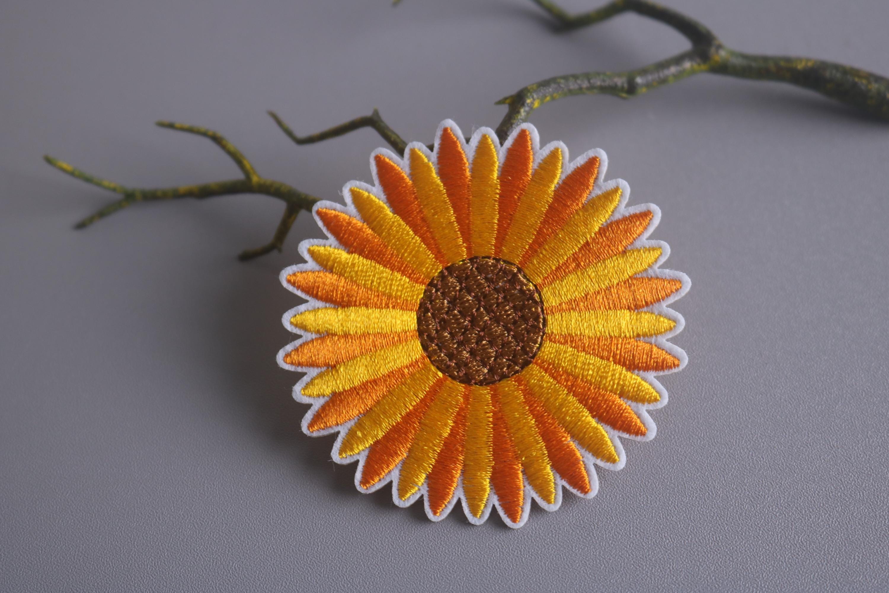 Coppia Di Toppe Con Fiori Di Cardo Arancione – Da Cucire O Stirare – 7x11,5 Cm