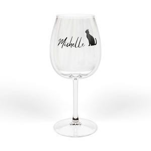 Personalized Cat Wine Glass, 12oz Custom Glassware for Wine Lovers, Gifts for Cat Owners, Fun Birthday or Housewarming Present