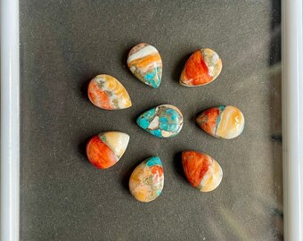 Oyster Copper Turquoise, Pear Shape Cabochon Loose gemstone, 10 Pcs Lot