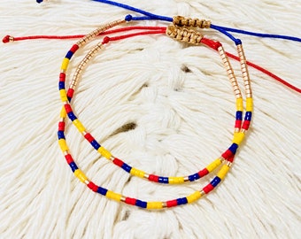 Colombian Bracelet, Colombian Flag Bracelet, Venezuelan Bracelet, Ecuador Bracelet.