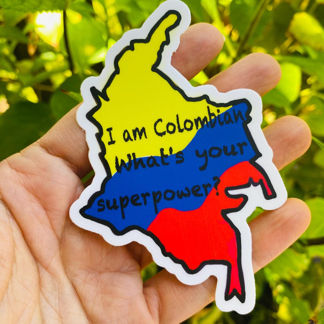 Colombian Map Sticker: Waterproof Vinyl Decal (4x3 Inches) - Etsy