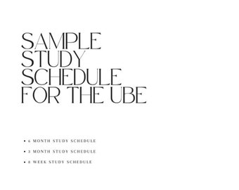 Sample Study Schedule For the Uniform Bar Examination