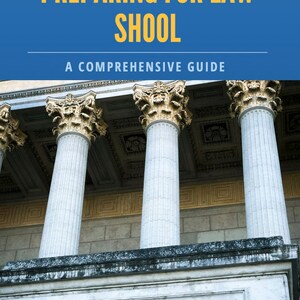 May include: A white building with a blue sign that reads "PREPARING FOR LAW SHOOL A COMPREHENSIVE GUIDE". The building has a row of white columns with gold accents. A sign below the columns reads "COUR D'APPEL".