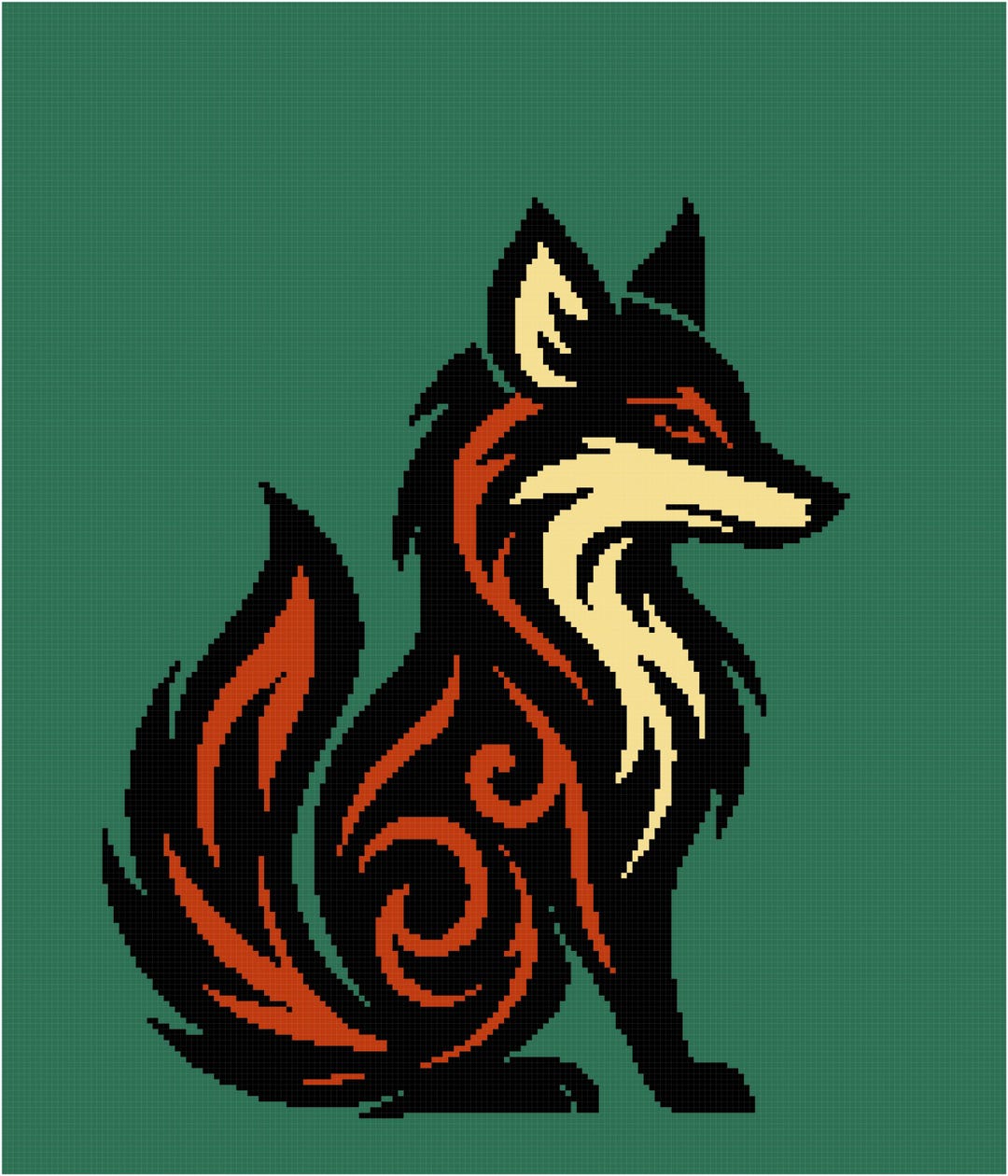 Tribal Fox Crochet Graphgan Graph - Etsy