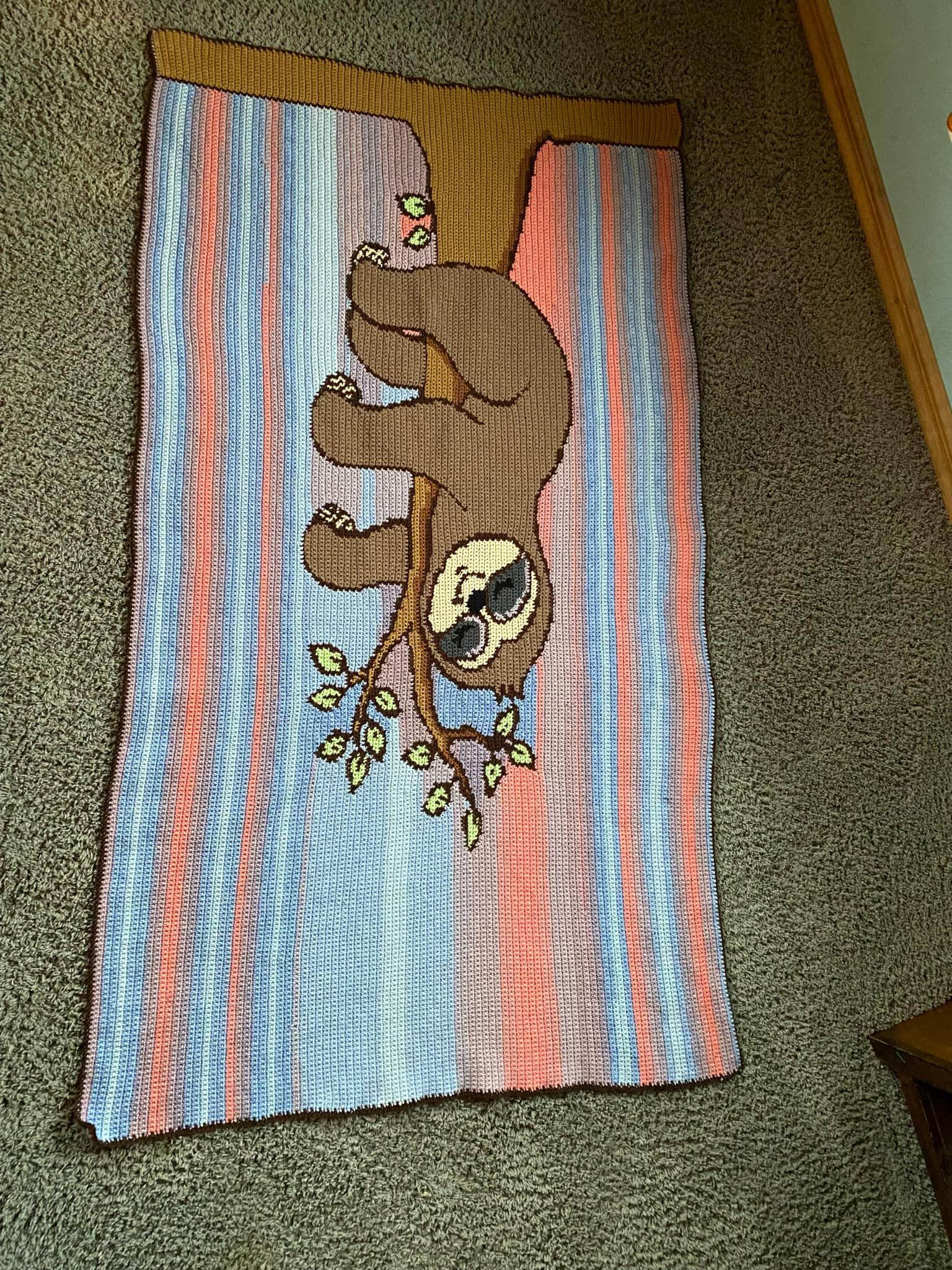 Sloth Graph Baby Sloth Crochet Graphgan Graph Pattern - Etsy