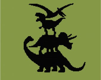 Dinosaur Blanket, Crochet Pattern, DIY Crochet, Dinosaur Pattern, PDF ...