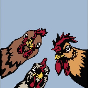 Chicken looking at me crochet Graphghan Graph