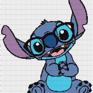 Stitch with glasses Crochet Graphgan graph