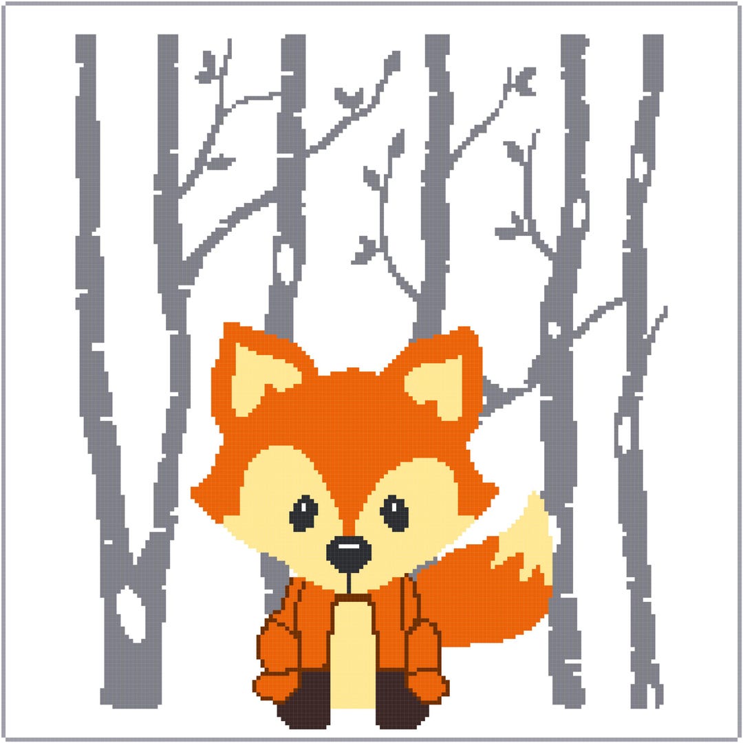 Baby Fox Crochet Graphgan Graph [pattern - Etsy