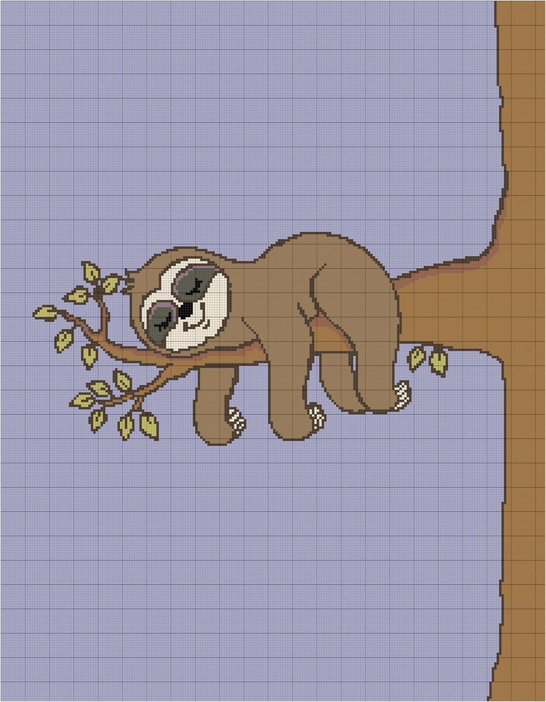 Sloth Graph Baby Sloth Crochet Graphgan Graph Pattern - Etsy